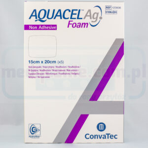 Aquacel Foam Ag неадгезивна багатошарова пінопластова пов'язка 15*20см 1шт